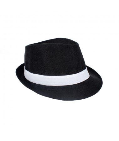 Trilby Hat Black with white ribbon BUY